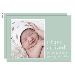 I Have Arrived Birth Announcement - Premium - Set of 5