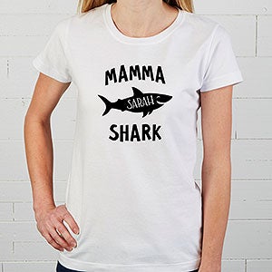 Personalized Baby Shark Ladies Fitted Tee - Ladies Large - Black