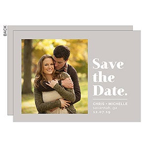 Save the Date Large Letters Cards with Photo - Set of 5