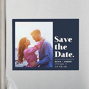 Save the Date Large Letters Magnets with Photo - Set of 12