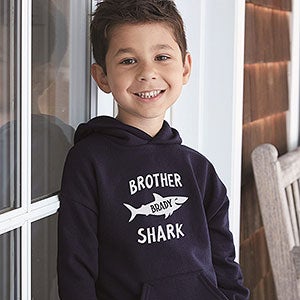 Personalized Baby Shark Kids Hooded Sweatshirt - Youth X-Small (2/4) - Black