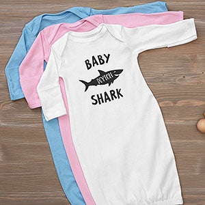 Baby Shark Personalized Baby Gown - Layette - Pink