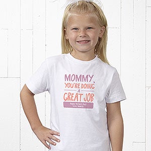 Mommy, You're Doing A Great Job Personalized Kids T-Shirt - Youth Medium (10-12) - Navy