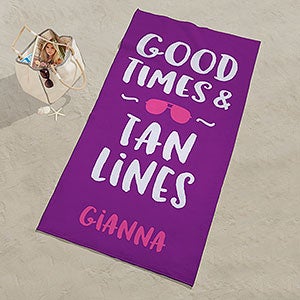 Personalized Beach Towel - Good Times & Tan Lines