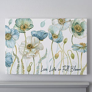 Blue Flower Field Personalized Canvas Print - 16x24