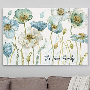 Blue Flower Field Personalized Canvas Print - 28x42