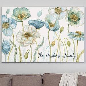 Blue Flower Field Personalized Canvas Print - 32x48