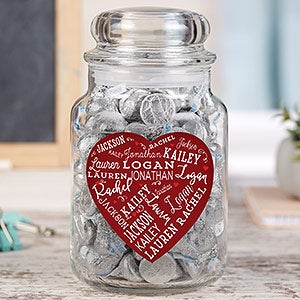 Close to Her Heart Personalized Glass Candy Jar