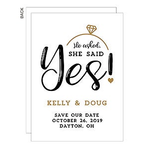 She Said Yes Save the Date - Set of 5