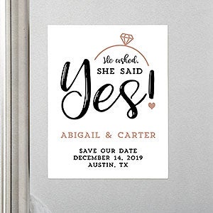 She Said Yes Save the Date Magnets - Set of 12