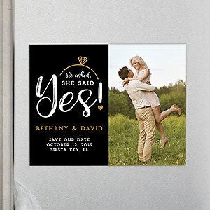 She Said Yes Save the Date Photo Magnets - Set of 12