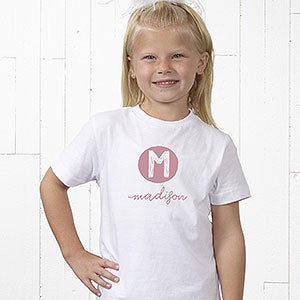 Girl's Name Personalized Kids T-Shirts - Youth Small (6-8) - White