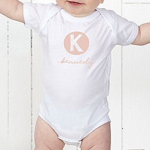 Girl's Name Personalized Baby Bodysuit - Infant 6 Months - Grey