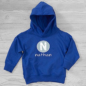 Boy's Name Personalized Toddler Hooded Sweatshirt - Toddler 4T - Royal Blue