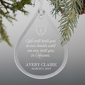 Baby Memorial Engraved Glass Infant Loss Christmas Ornament