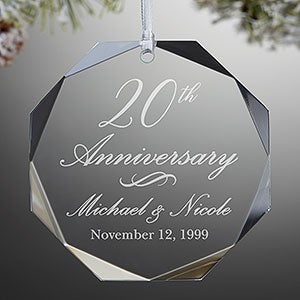 Anniversary Premium Engraved Glass Ornament