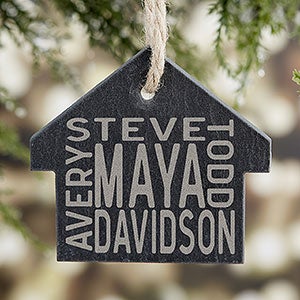 Family Home Engraved Slate House Ornament