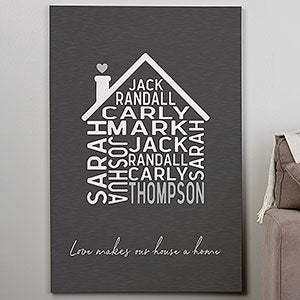 Family Home Personalized Canvas Print - 32x48