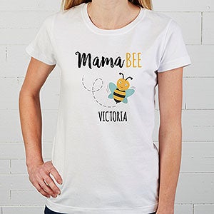 Family Bee Happy Personalized Ladies Fitted Tee - Ladies X-Large - White