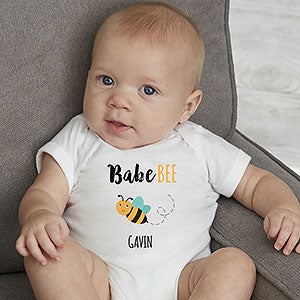 Bee Happy Personalized Baby Bodysuit - Infant 6 Months - Navy