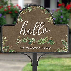 Greenery Welcome Personalized Magnetic Garden Sign