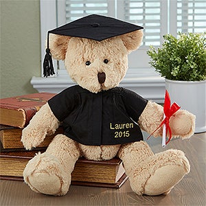 Personalized Bear with Graduation Gown and Cap