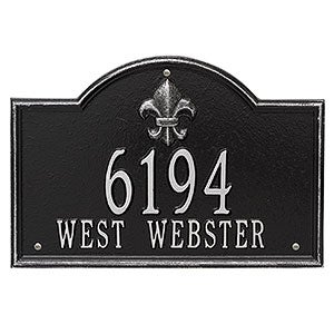 Bayou Vista Personalized Aluminum Address Plaque - Black & Silver