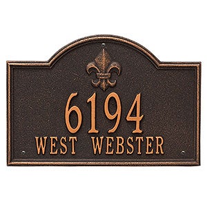 Bayou Vista Personalized Aluminum Address Plaque - Oil Rubbed Bronze