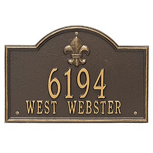 Bayou Vista Personalized Aluminum Address Plaque - Bronze & Gold