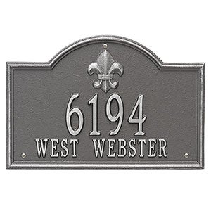 Bayou Vista Personalized Aluminum Address Plaque - Pewter Silver