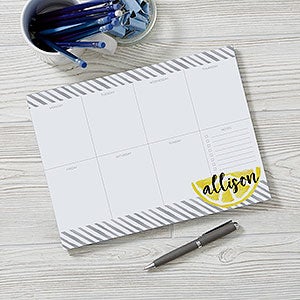 Striped Lemons Personalized 8.5x11 Weekly Planner