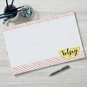 Striped Lemons Personalized 11x17 Weekly Planner