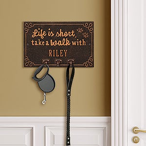 Life is Short Take a Walk Personalized Aluminum Wall Hook - Oil-Rubbed Bronze