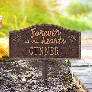 Forever in Our Hearts Personalized Dog Memorial Sign - Antique Copper