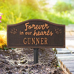 Forever in Our Hearts Personalized Dog Memorial Sign - Oil-Rubbed Bronze