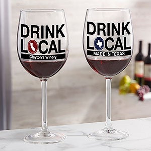 Drink Local Personalized 19.5oz. Red Wine Glass