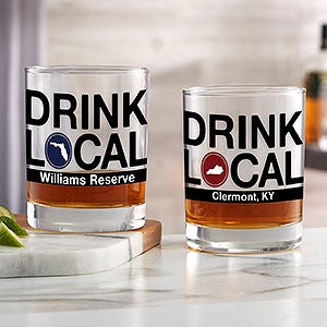 Personalized Drink Local Whiskey Glasses