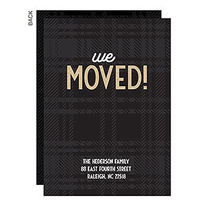 We Moved Plaid Moving Announcement - Set of 5