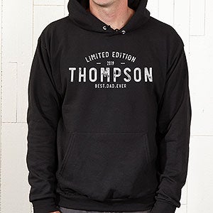 Limited Edition Personalized Hooded Sweatshirt - Adult Large - Black