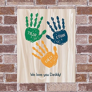 Handprints Personalized Canvas Tile Board - 16x20