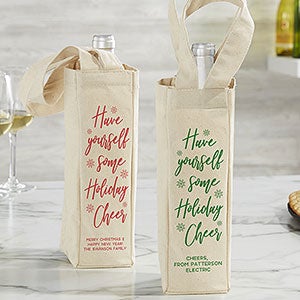 Personalized Wine Tote Bag - Have Yourself Some Holiday Cheer