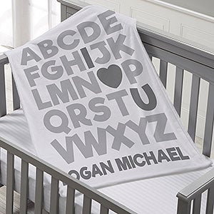 Alphabet Message Personalized 30x40 Fleece Baby Blanket