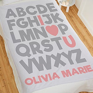 Alphabet Message Personalized 50x60 Fleece Baby Blanket