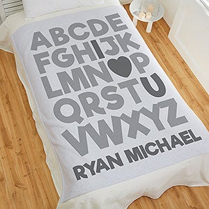 Alphabet Message Personalized 50x60 Sweatshirt Baby Blanket