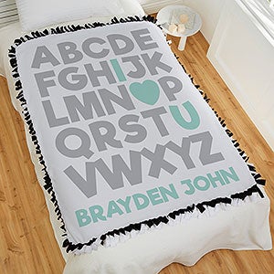 Alphabet Message Personalized 50x60 Tie Baby Blanket