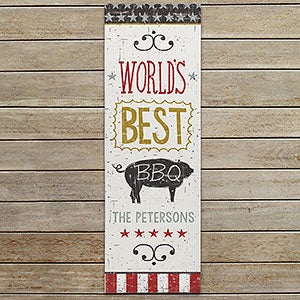 Best BBQ Personalized Canvas Print - 12x36