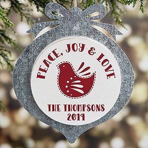 Nordic Noel Christmas Personalized Galvanized Ornament