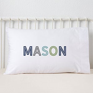 Boy's Colorful Name Personalized Pillowcases for Kids