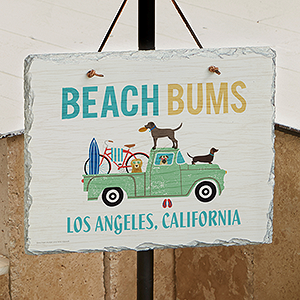 Beach Bums Personalized Slate Plaque