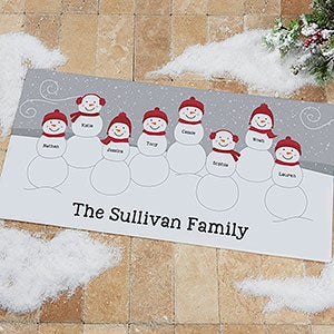 Snowman Family Personalized Oversized Doormat - 24x48